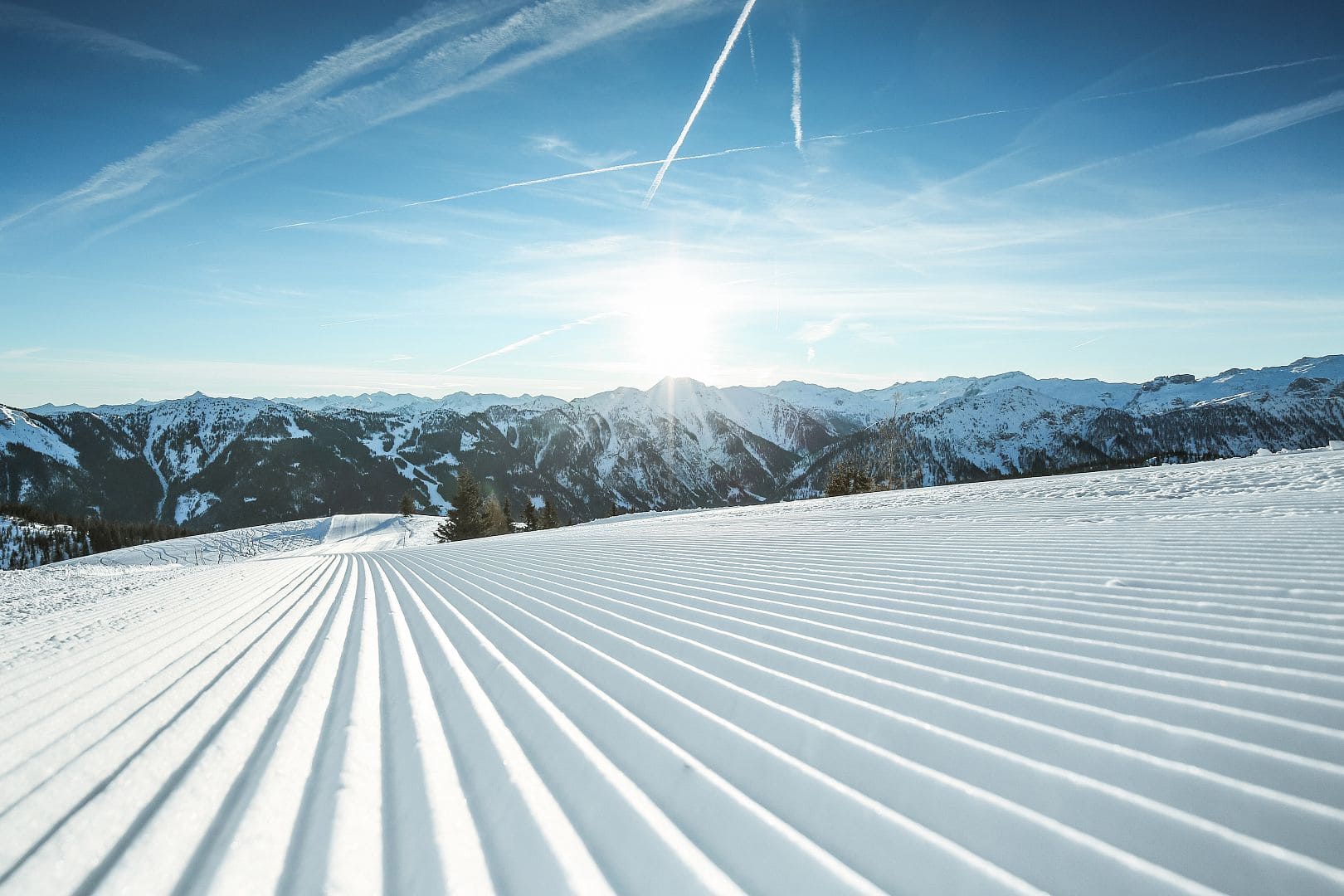 Winterliches Panorama vom Skigebiet Flachauwinkel in Kleinarl